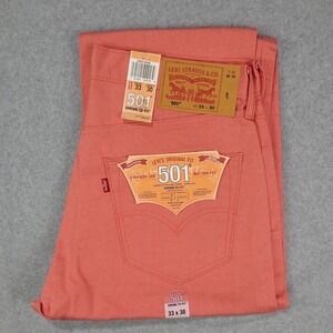 Levi's Men's 501 Denim Original Shrink‎ to Fit Button Fly Jeans Coral 33x30
